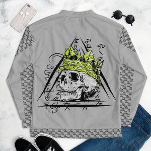 Skull king Unisex Grey Bomber Jacket