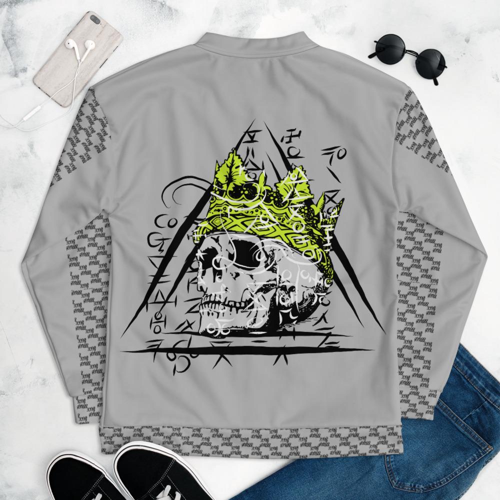 Skull king Unisex Grey Bomber Jacket