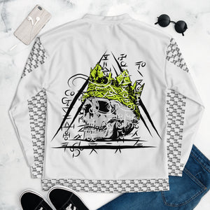 Skull King Unisex White Bomber Jacket