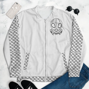 Skull King Unisex White Bomber Jacket